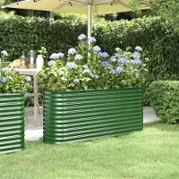 Prolenta Maison Exclusive - Lit surélevé de jardin Acier galvanisé 152x40x68 cm Vert