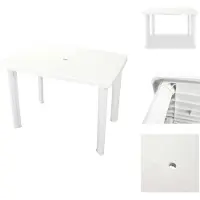 vidaXL Table de jardin blanche 101 x 68 x 72 cm Plastique - Tables de jardin