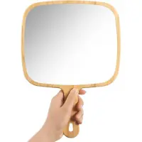 Sonstiges YEAKE miroir à main extra grand bambou naturel miroir cosmétique portable à un côté 22,6 cm x 31,5 cm