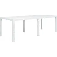 Syfax Table de jardin Blanc 220x90x72 cm Plastique Aspect de rotin