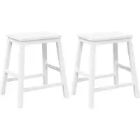 Syfax Chaises de bar 2 pcs blanc bois massif d'hévéa
