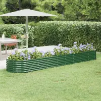 Prolenta Maison Exclusive - Lit surélevé de jardin Acier galvanisé 368x80x36 cm Vert