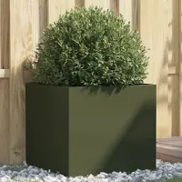 Prolenta Maison Exclusive - Bac à plantes vert olive 49x47x46 cm en acier