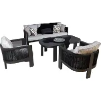 Xl Moebel Gmbh Sitzgruppe Gartenmöbel Set Sofa Sessel Couchtisch 4tlg Terrasse Schwarz
