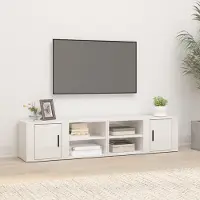 Prolenta Maison Exclusive - Meubles TV 2 pièces blanc brillant 80x31,5x36 cm Matériau dérivé du bois