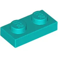 LEGO 100x 1x2 plaques 3023 - Plaque turquoise foncé - Dark Turquoise
