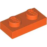LEGO 100x 1x2 plaques 3023 - Plaque orange rougeâtre - Orange rougeâtre