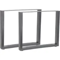 Melko Lot de 2 piètements de table Patins en acier Pieds de table industriels - Gris 80x72 cm