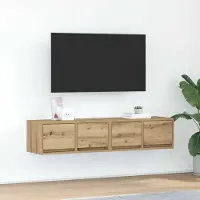 Syfax Meubles TV 2 pcs chêne artisanal 60x31x25,5cm bois d'ingénierie