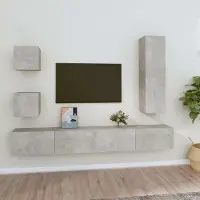 Prolenta Maison Exclusive - Ensemble de meubles TV 5 pcs Gris béton Bois d'ingénierie
