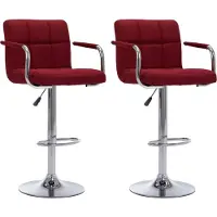 Prolenta Maison Exclusive - Lot de 2 tabourets de bar en tissu bordeaux