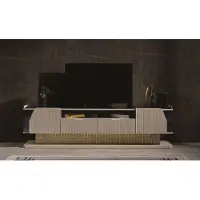 AEA Luxe TV Stand in Salon Designer Bois Lowboard Nouveau Meuble Moderne
