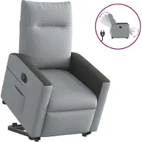 Syfax Fauteuil inclinable électrique gris clair tissu