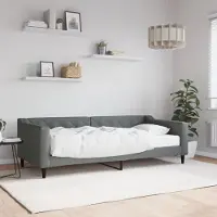 Prolenta Maison Exclusive - Lit de jour avec matelas, gris foncé, 90 x 200 cm, tissu