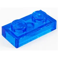 LEGO 50x 1x2 plaques 3023 - Plate Trans - bleu foncé - Trans-Dark Blue