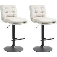 CLP 2x chaise de bar Damar - velours, châssis noir - crème