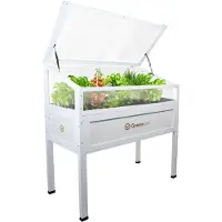 QLS Mini-serre en bois Vintage 110x55 Plateau surélevé Balcon Précocité Terrasse 11266