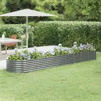 Prolenta Maison Exclusive - Lit surélevé de jardin Acier galvanisé 368x80x36 cm gris