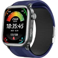INF Montre Connectée Santé avec ECG et Pression Artérielle, Écran AMOLED 2.06" Bleu