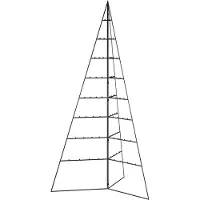Syfax Sapin de Noël en métal pour décorations Noir 180 cm