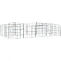 Syfax Lit surélevé à gabions arqué 200x100x50 cm Fer galvanisé