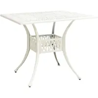 Syfax Table de jardin Blanc 90x90x73 cm Aluminium coulé