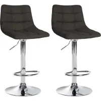 CLP Lot de 2 tabourets de bar Jerry en tissu, réglables en hauteur, pivotants et avec dossier, hauteur d'assise 62,5-84 cm