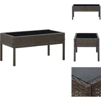 vidaXL Table de jardin Marron 75x40x37 cm Poly Rotin - Tables de jardin