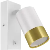 Silamp Applique Orientable avec Interrupteur BLANC et OR pour Ampoule GU10