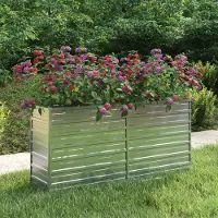Prolenta Maison Exclusive - Lit surélevé de jardin 160x40x77 cm Acier galvanisé Argenté