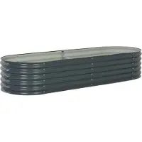 Syfax Lit surélevé de jardin 240x80x44 cm Acier galvanisé Gris