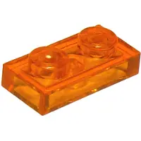 LEGO 50x 1x2 plaques 3023 - Plaque Trans - Orange - Trans-Orange