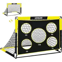 Sonstiges CATCHLUCK But de football de jardin pour enfants Pop Up But 2-en-1 avec 5 trous de tir et sac de transport 120x90x90 Jaune