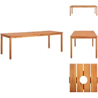 vidaXL Table de jardin 215x90x74 cm Acacia massif - Tables de jardin