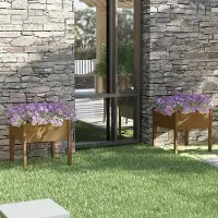 Prolenta Maison Exclusive - 2 bacs à plantes, couleur miel, 70 x 70 x 70 cm, bois massif de pin