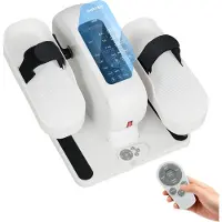 SPORTNOW Pedalier d'appartement, eplliptique de bureau, mini vélo elliptique électrique avec écran LCD, télécommande et 12 vitesses réglables, silencieux et portable pour les seniors, blanc