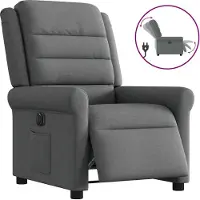 Syfax Fauteuil inclinable électrique Gris foncé Tissu