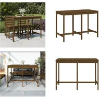 vidaXL Table de jardin brun miel 159,5x82,5x110 cm Pin massif - Table de jardin - Tables de jardin - Table d'extérieur - Table de terrasse