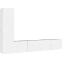 Syfax Ensemble de meubles TV 4 pcs Blanc Bois d'ingénierie