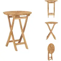 vidaXL Table de jardin pliante Ø 60 cm Teck massif - Tables de jardin