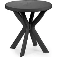 Spetebo Table de jardin anthracite - environ Ø 70 cm x 72 cm - Table en plastique pour jardin (anthracite)