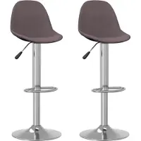 Syfax Tabourets de bar lot de 2 taupe tissu