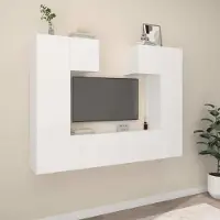 Prolenta Maison Exclusive - Ensemble de 6 meubles TV, blanc, aggloméré