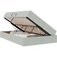 vidaXL Lit de rangement avec matelas gris clair 120 x 200 cm velours