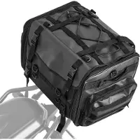 StarTech.com Sacoche arrière de moto - Sacoche de siège arrière et de porte-bagages 40-60 L - Extensible - Imperméable avec housse de pluie - Avec bandoulière - Cordon élastique - Noir