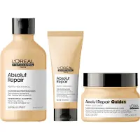 L'Oréal Shampooing Absolut Repair 300 ml NEUF + Après-shampooing Absolut Repair 200 ml NEUF + Masque Absolut Repair Golden Mask 250 ml NEUF