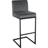 CLP Chaise de bar Hopewell B - velours, structure noire - crème
