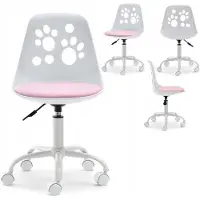 Sonstiges Chaise de bureau Enfant Chaise pivotante Chaise de bureau enfant Fille Rose Blanc