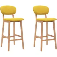 vidaXL 2 x Tabouret de bar Tabouret de comptoir Bistro Tabouret de cuisine Tabouret de bar Chaise de comptoir Tissu jaune moutarde
