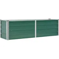 Syfax Lit surélevé de jardin Acier galvanisé 160x40x45 cm Vert
